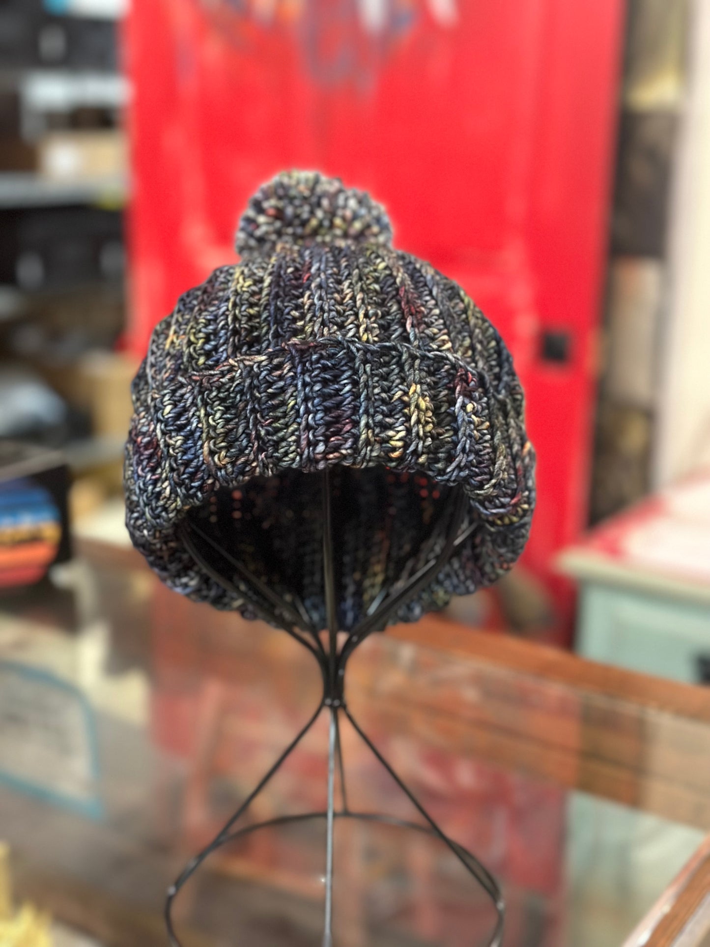 Handdyed Navy Blue Hand Crochet Hat