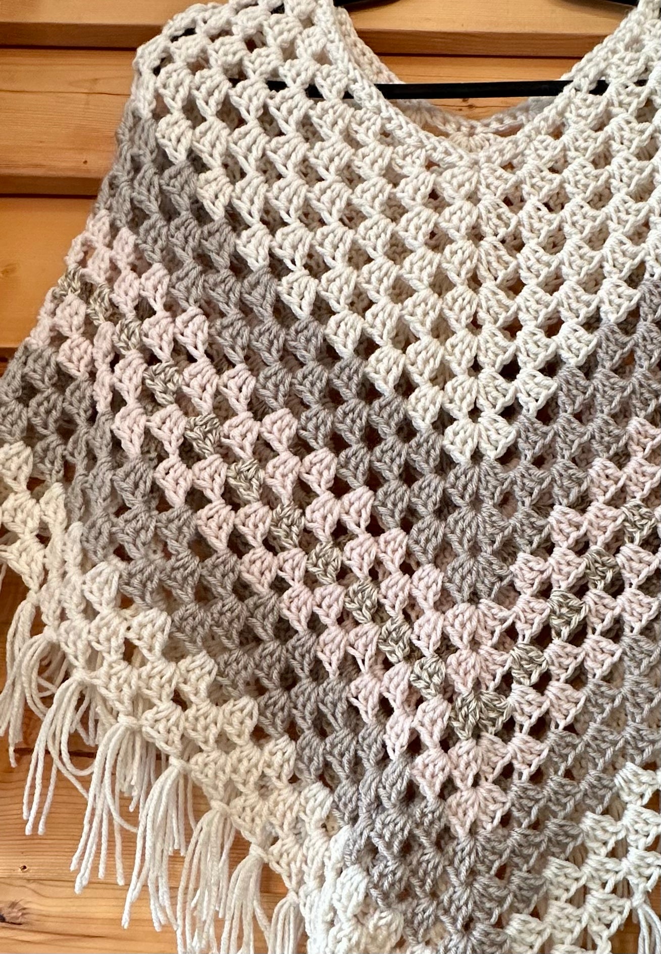 Crochet Granny Square Poncho / Handmade