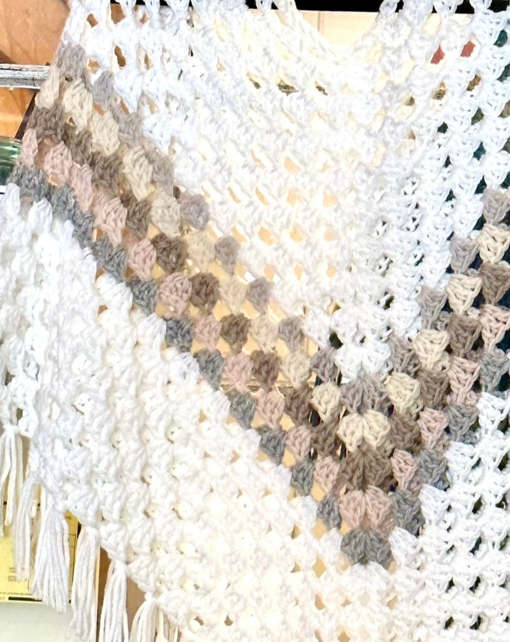 Crochet Granny Square Poncho / Handmade