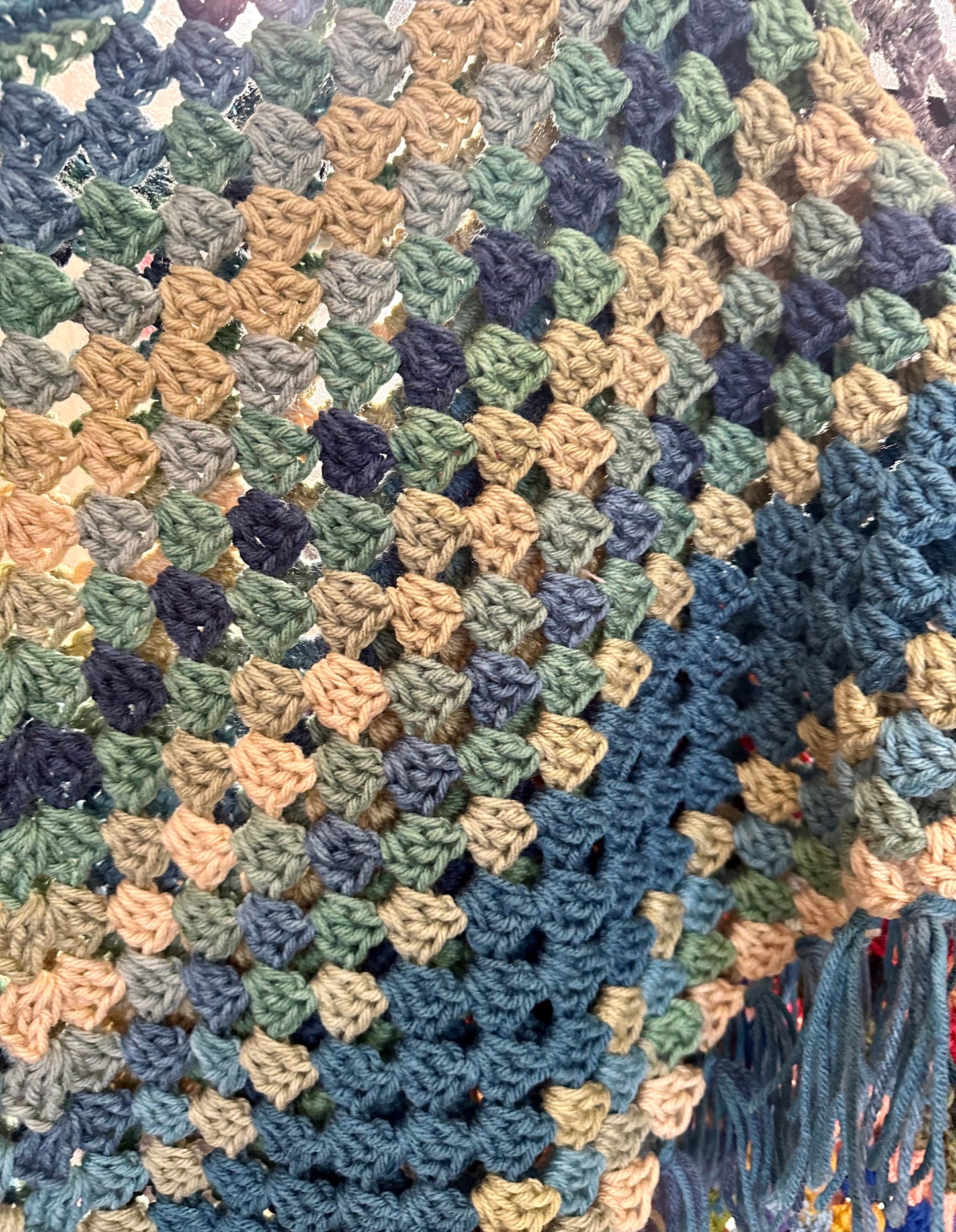 Crochet Granny Square Poncho / Handmade Shawl
