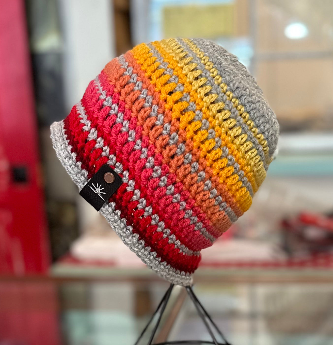 Warm stripes Crochet Beanie