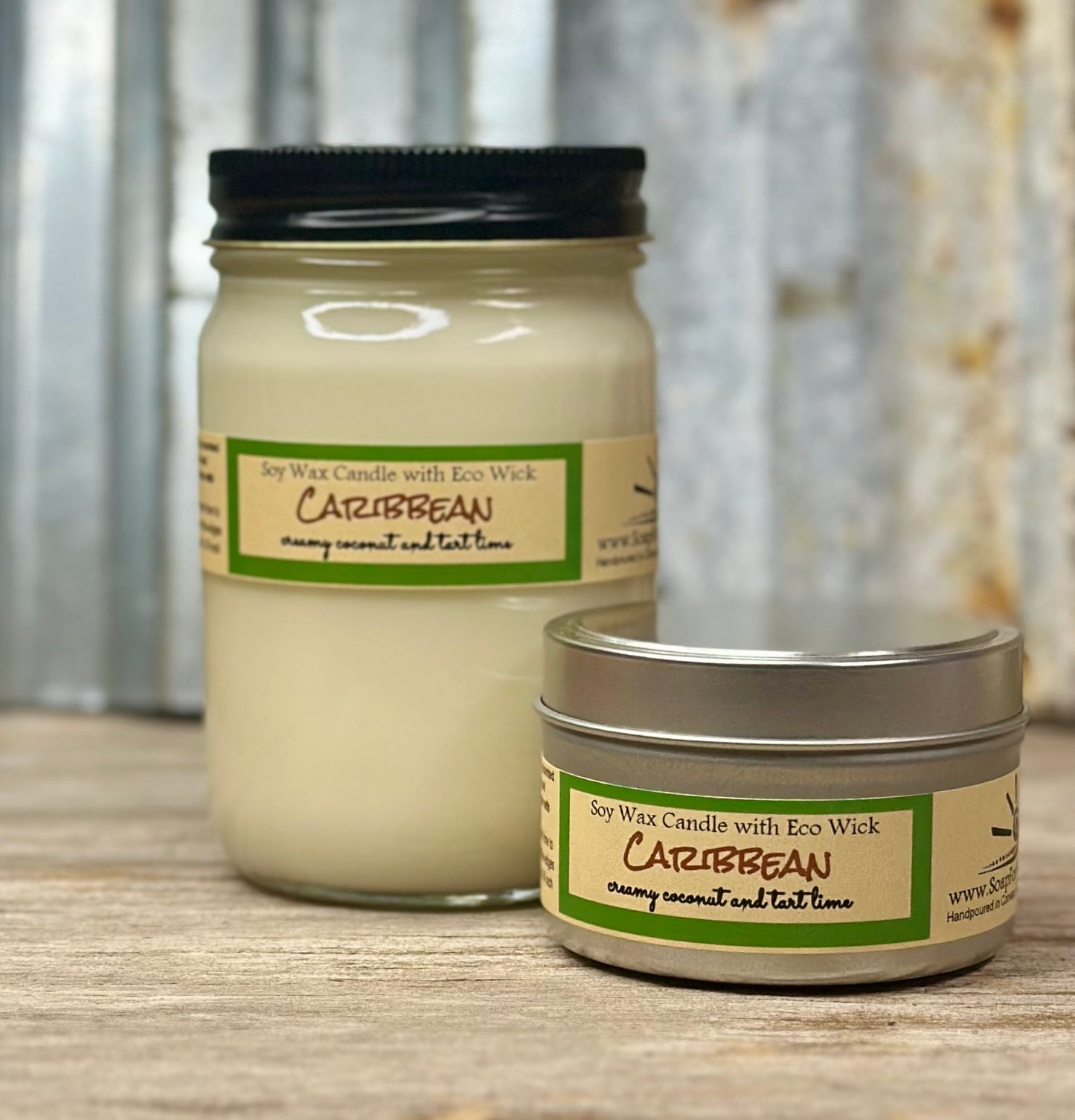 Caribbean Scented Soy Wax Candle