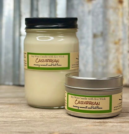 Caribbean Scented Soy Wax Candle