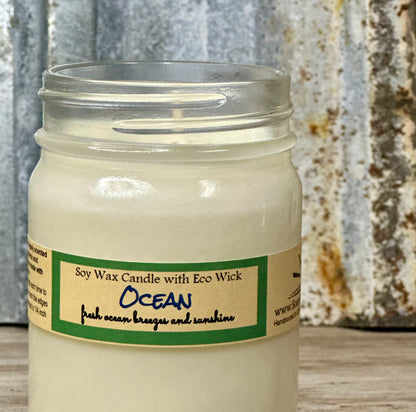 Ocean Scented Soy Wax Candle