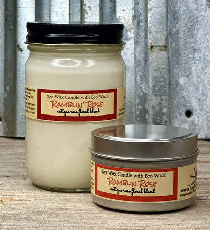 Ramblin Rose Scented Soy Wax Candle