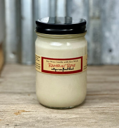 Ramblin Rose Scented Soy Wax Candle