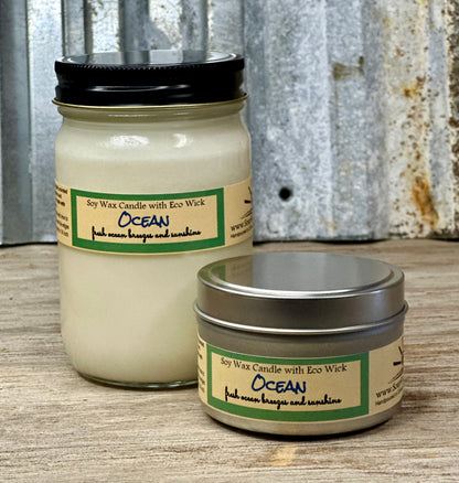 Ocean Scented Soy Wax Candle