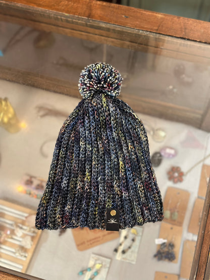 Handdyed Navy Blue Hand Crochet Hat