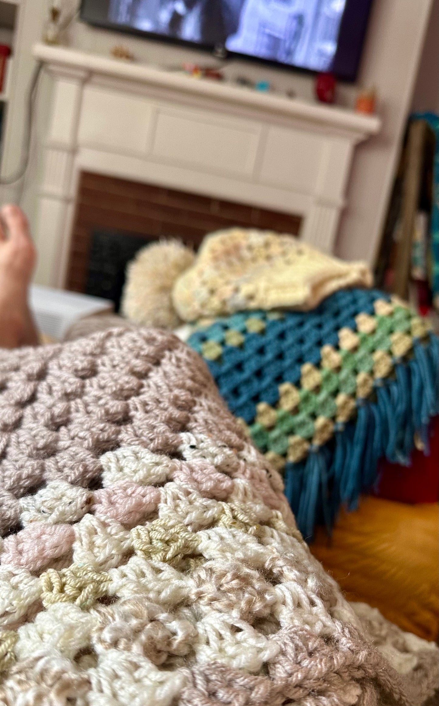Crochet Granny Square Poncho / Handmade Shawl