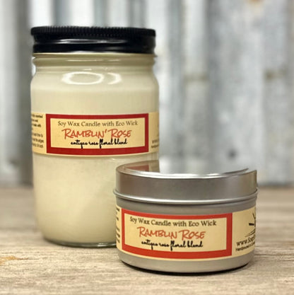 Ramblin Rose Scented Soy Wax Candle