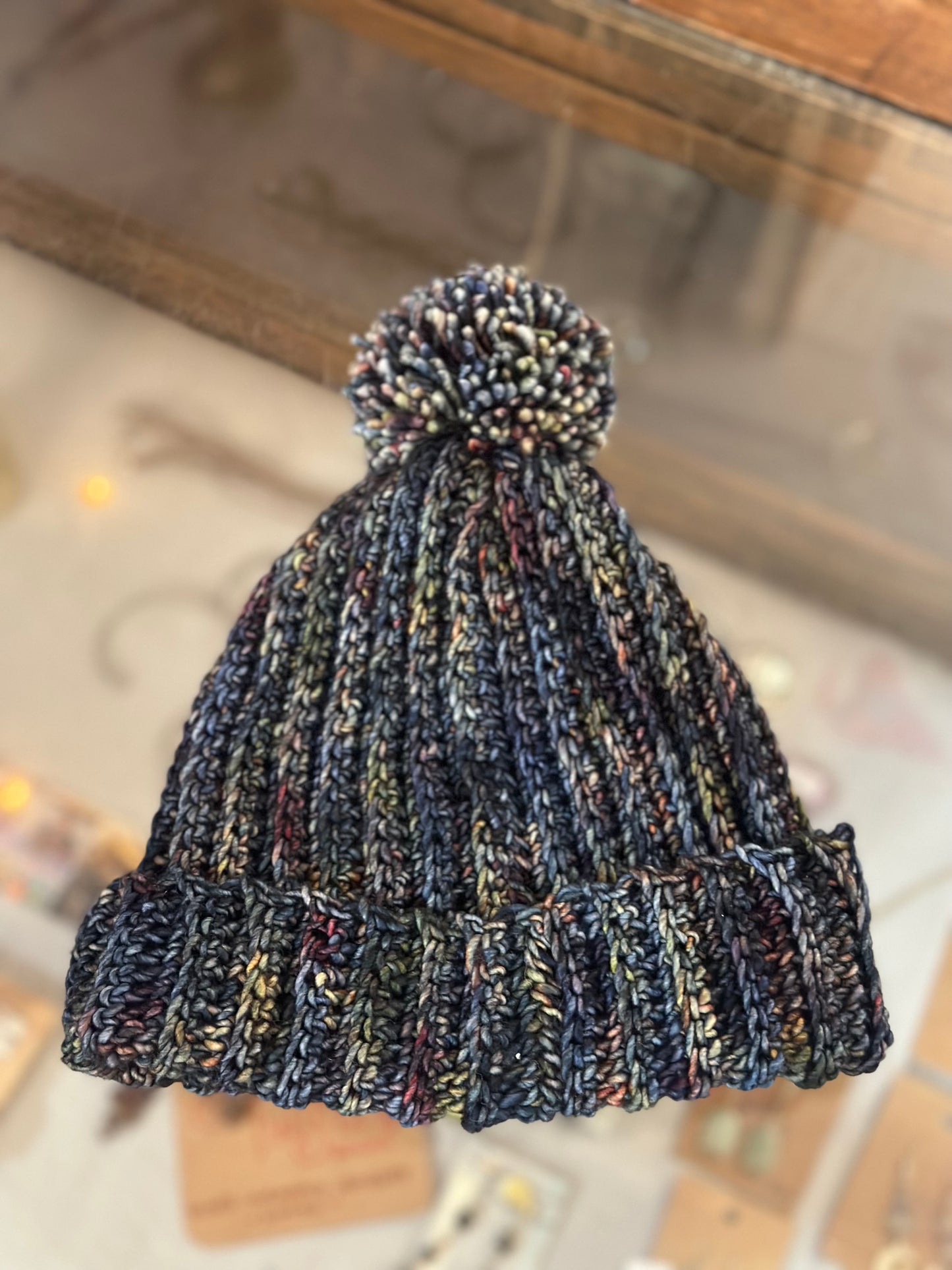 Handdyed Navy Blue Hand Crochet Hat