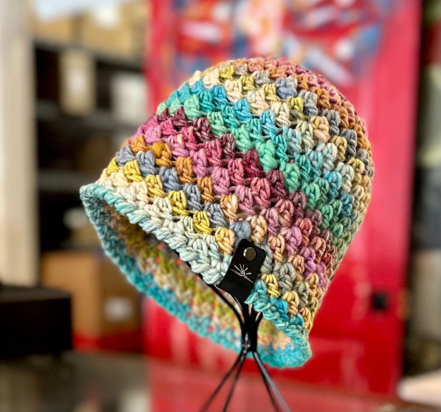 Wool handspun silk & cotton Crochet Hat