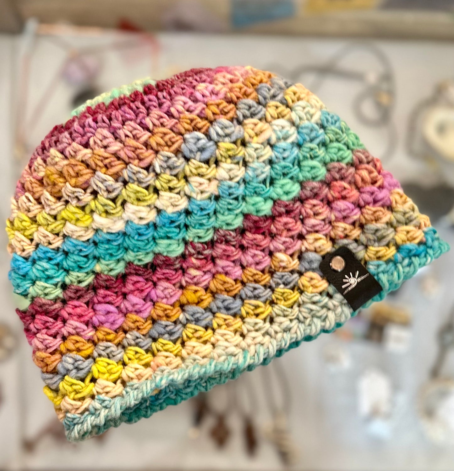 Wool handspun silk & cotton Crochet Hat