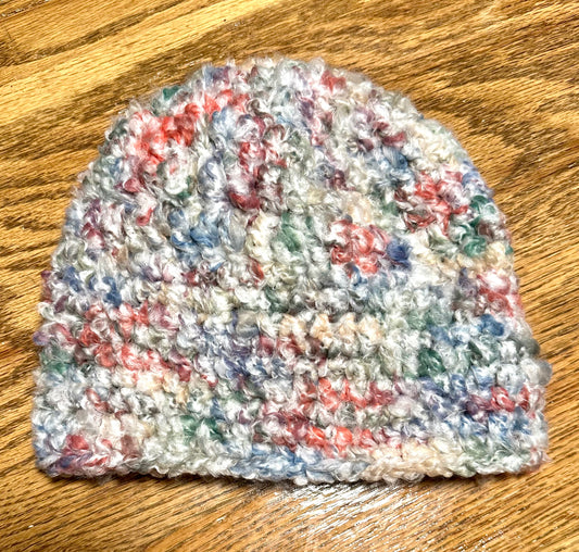 Super thick warm white blend Crochet Hat