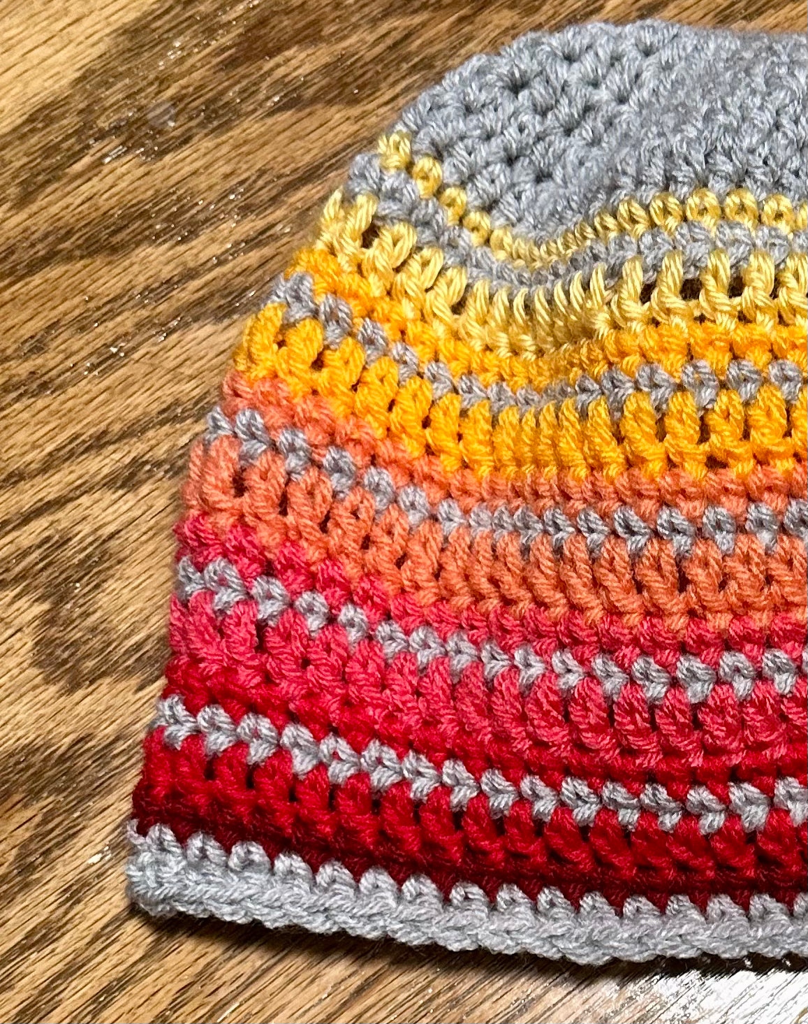 Warm stripes Crochet Beanie