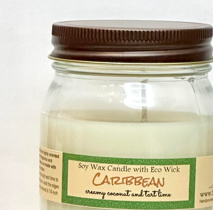 Caribbean Scented Soy Wax Candle