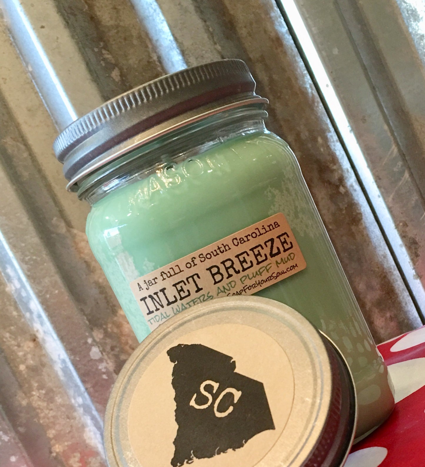 Inlet Breeze Jar full of SC soy candle