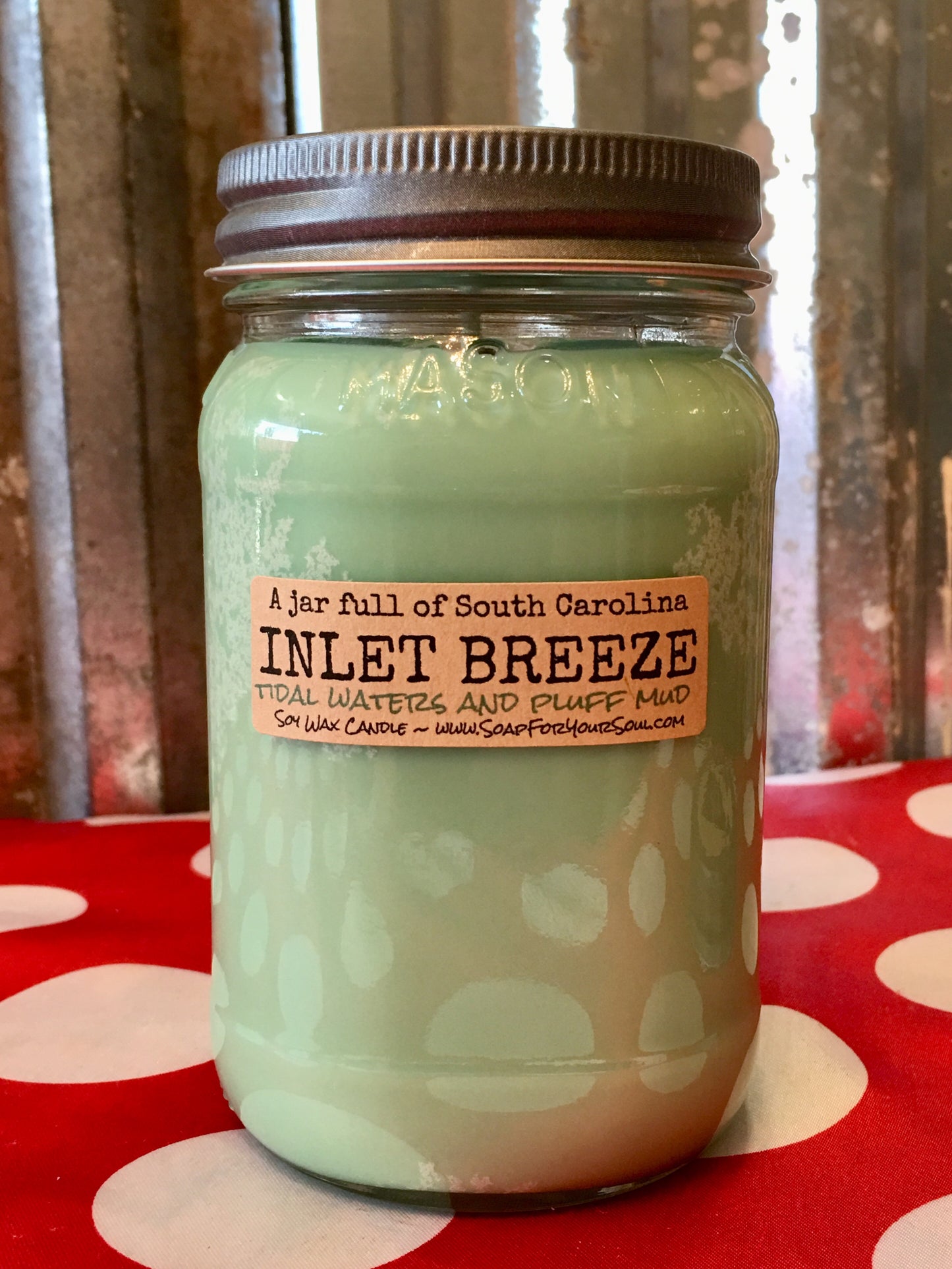 Inlet Breeze Jar full of SC soy candle