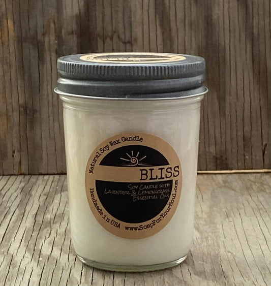 BLISS - Essential Oil Candles  - Lavender Lemongrass Blend