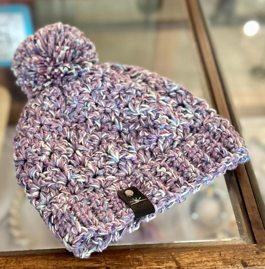 Lavender fields two strand beanie /Hand Crochet Hat